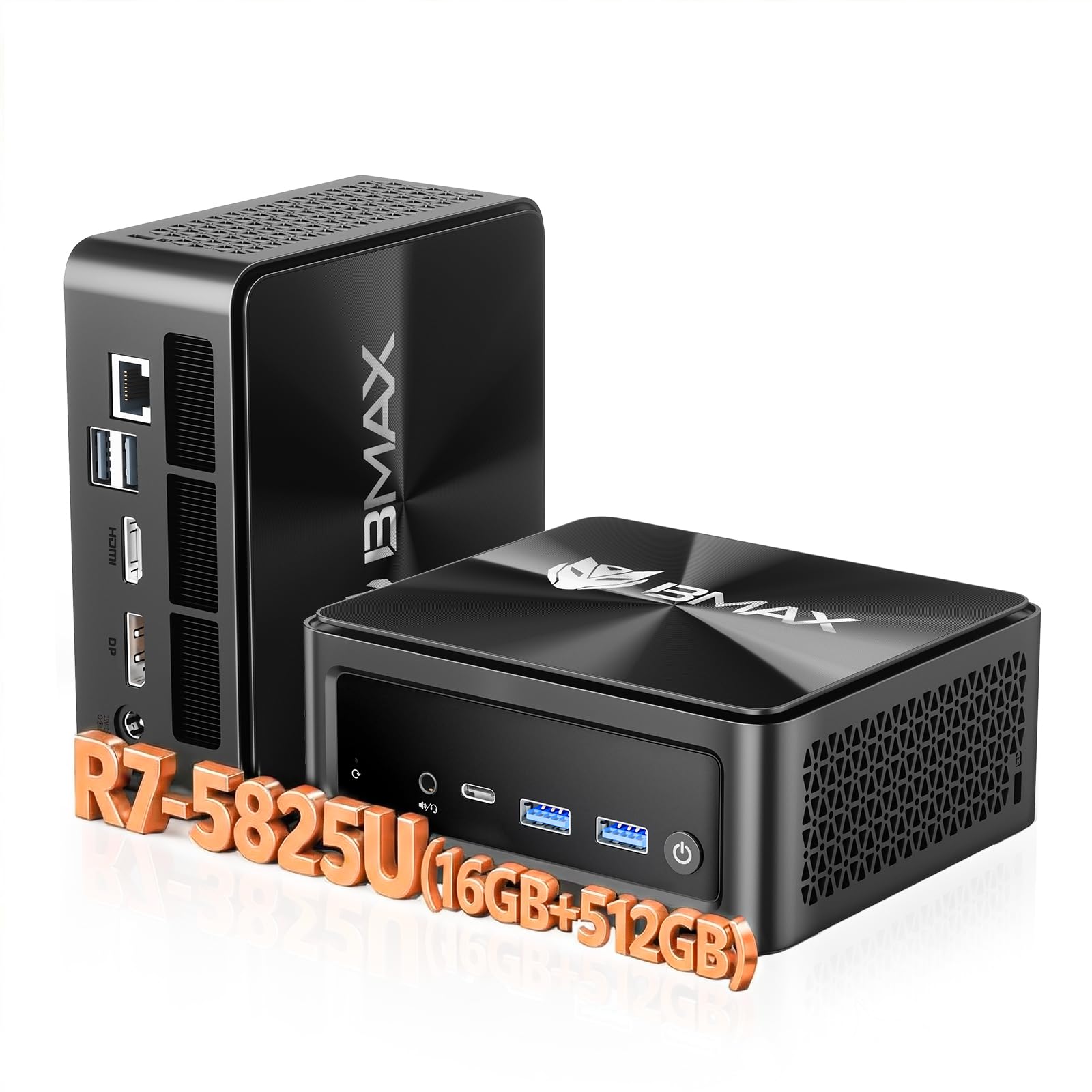 ミニPC BMAX AMD Ryzen 7 5825U /16GB/ NVMe 512GB BMAX Mini PC, AMD Ryzen 7 5825U (8C/16T, Fino a 4.5GHz), Mini